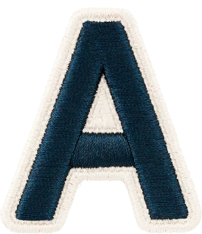 Stoney Clover Lane Sapphire Rolled Embroidery Letter Patch