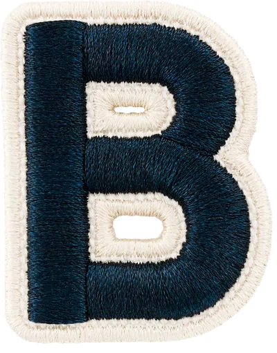 Stoney Clover Lane Sapphire Rolled Embroidery Letter Patch