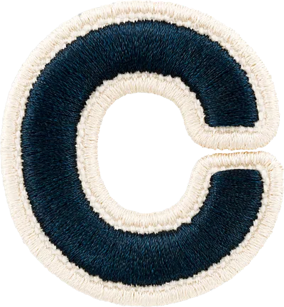 Stoney Clover Lane Sapphire Rolled Embroidery Letter Patch