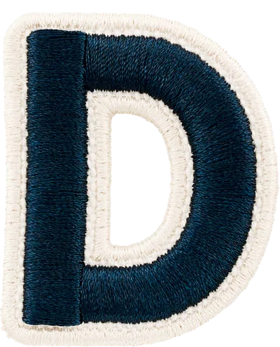 Stoney Clover Lane Sapphire Rolled Embroidery Letter Patch