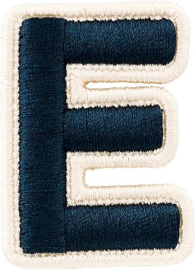 Stoney Clover Lane Sapphire Rolled Embroidery Letter Patch