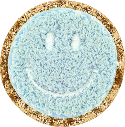 Stoney Clover Lane Sky Glitter Varsity Smiley Face Patch