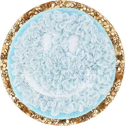 Stoney Clover Lane Sky Mini Glitter Varsity Smiley Face Patch