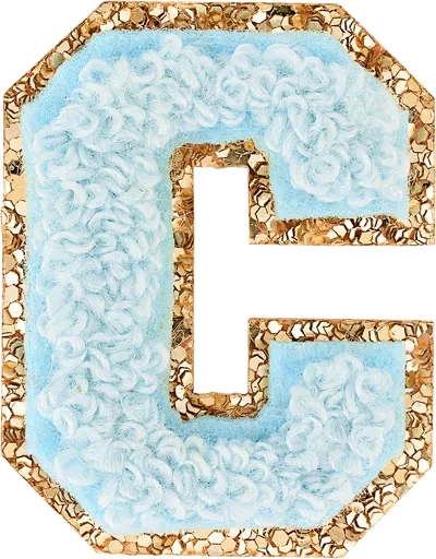Stoney Clover Lane Sky Mini Glitter Varsity Letter Patch
