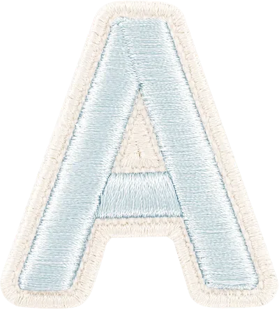 Stoney Clover Lane Sky Rolled Embroidery Letter Patch