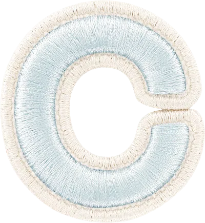 Stoney Clover Lane Sky Rolled Embroidery Letter Patch
