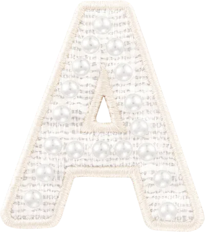 Stoney Clover Lane White Pearl Letter Patch