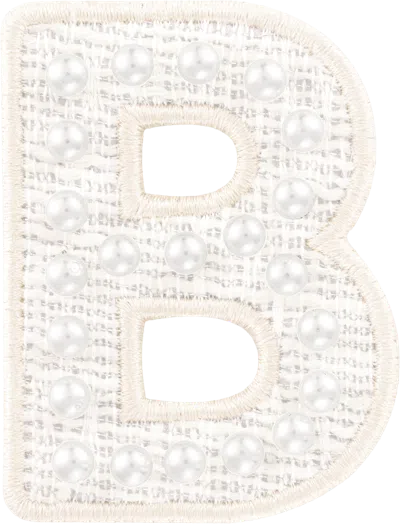 Stoney Clover Lane White Pearl Letter Patch