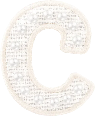Stoney Clover Lane White Pearl Letter Patch