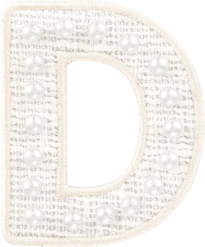 Stoney Clover Lane White Pearl Letter Patch