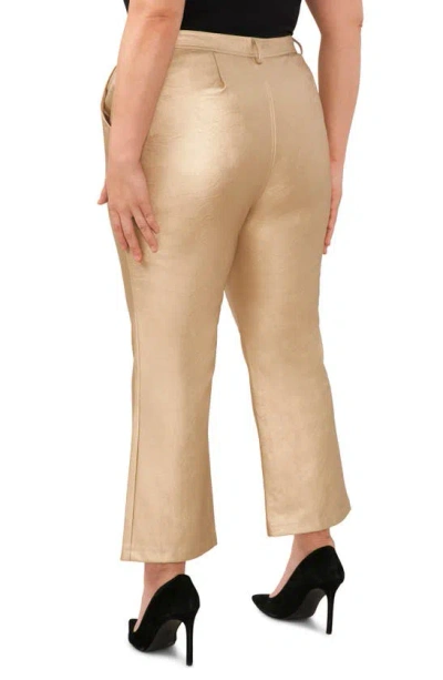 Shop Halogen ® Crop Faux Leather Trousers In Soft Gold