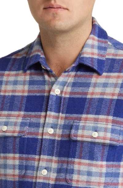 Shop Faherty Legend Buffalo Check Flannel Button-up Shirt In Navy Skyline Plaid