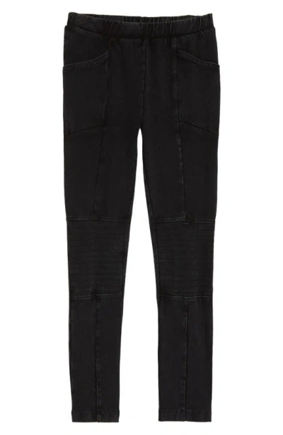 Tucker + Tate Kids' Pocket Moto Leggings In Black Rock Wash