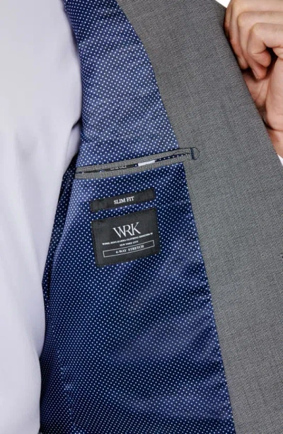Wrk Best Solid Slim Fit Suit In Charcoal