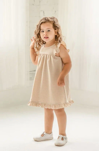 Shop Mabel + Honey Kids' Minicheck Dress In Brown
