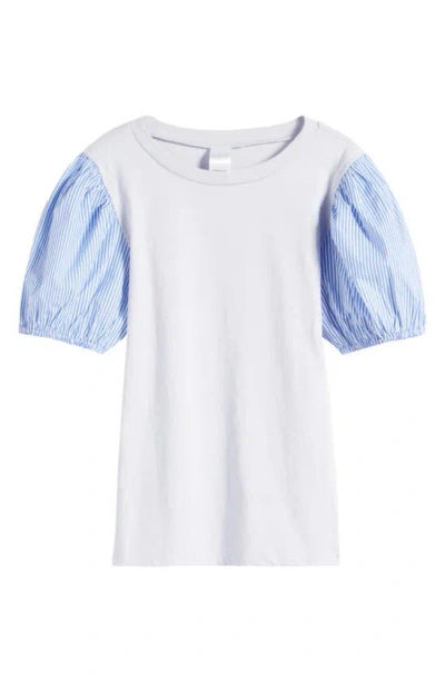 Shop Nordstrom Kids' Puff Sleeve Cotton T-shirt In Blue Ice