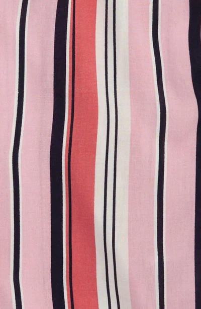 Shop Truly Me Tie Front Stripe Shirt In Pink Multi