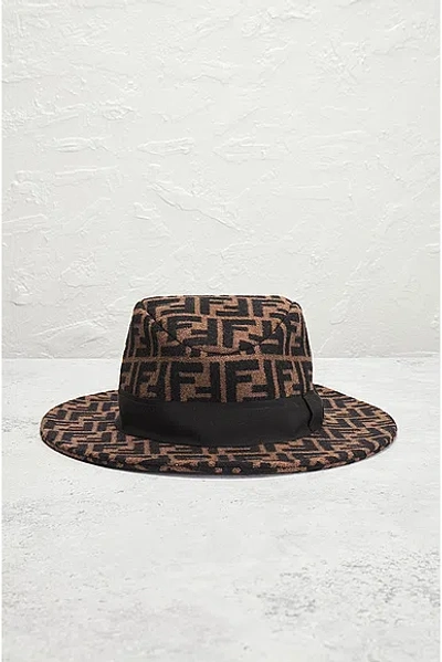 Shop Fendi Zucca Hat In Brown