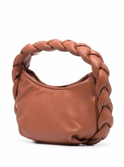 Shop Hereu Brown Espiga Mini Tote Bag In Lamb Leather Woman