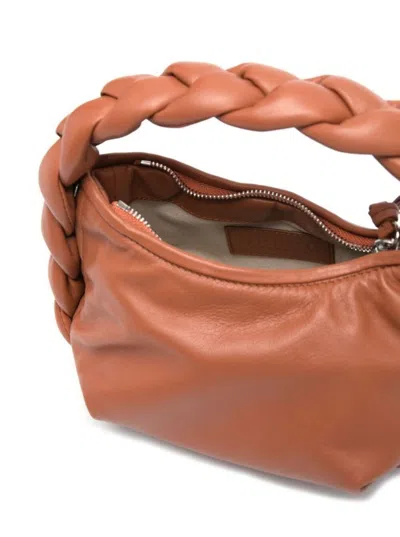Shop Hereu Brown Espiga Mini Tote Bag In Lamb Leather Woman