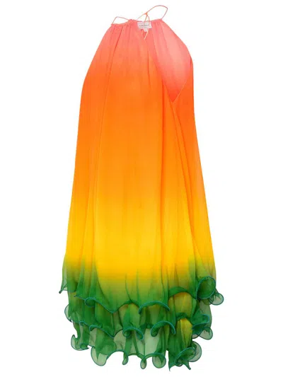 Shop Casablanca Multi Silk Dress In Multicolor