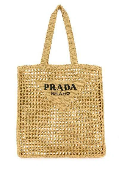 Shop Prada Shopping Bags In Metallics