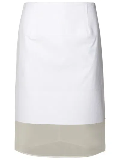 Shop Sportmax 'turkey' White Cotton Skirt