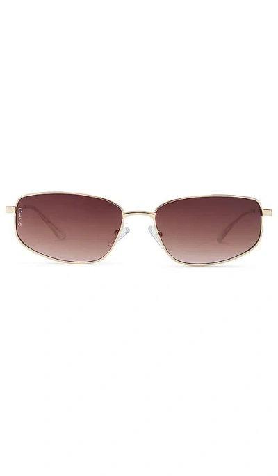 Shop Otra Willow Sunglasses In Gold & Brown To Pink Fade