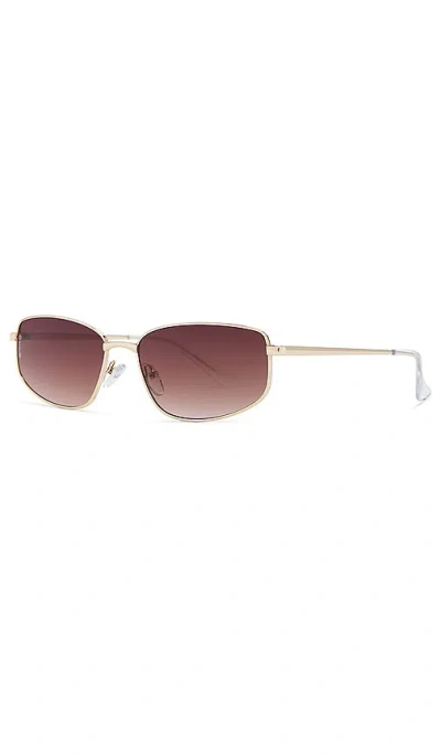Shop Otra Willow Sunglasses In Gold & Brown To Pink Fade