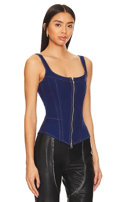 Understated Leather Chevy Bustier In 深色牛仔布