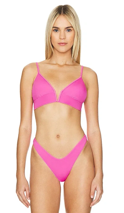 Shop Maaji Reversible Parade Bikini Top In Pink