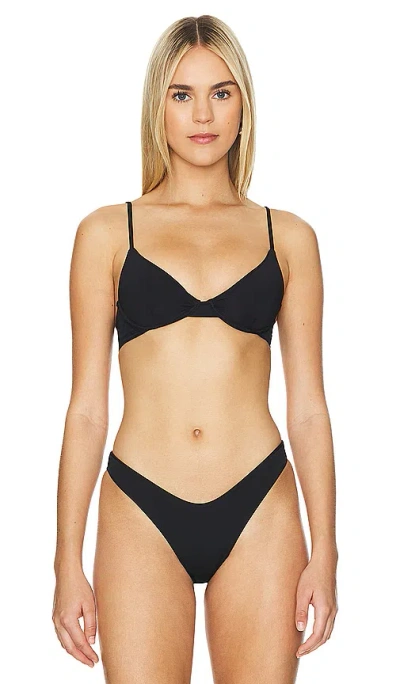 Shop Maaji Reversible Dainty Bikini Top In Black