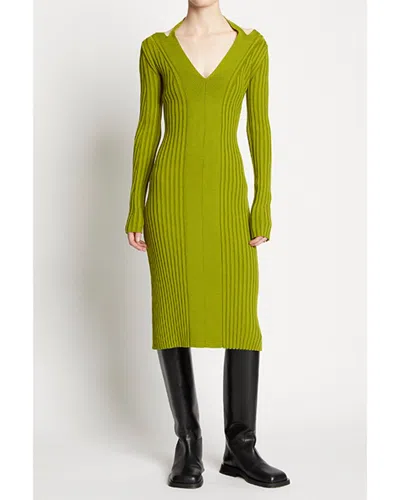 Shop Proenza Schouler White Label Knit Halter Wool-blend Dress In Yellow