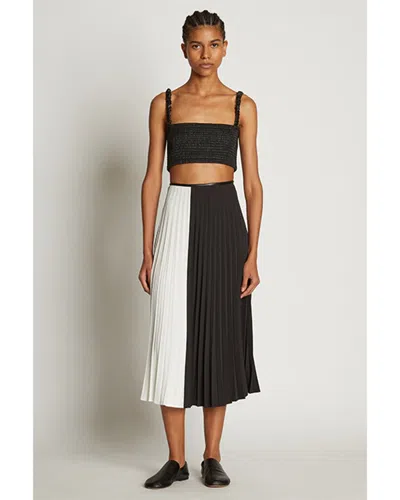 Shop Proenza Schouler White Label Bi-color Pleated Skirt In Black