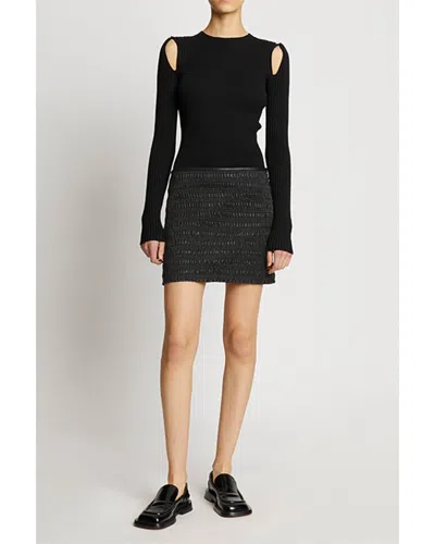 Shop Proenza Schouler White Label Smocked Mini Skirt In Black