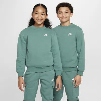 Shop Nike Sportswear Club Fleece Big Kids' Sweatshirt In Green