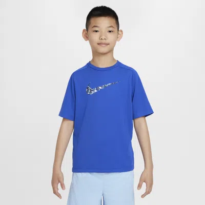 Shop Nike Multi Big Kids' Dri-fit Short-sleeve Top In Blue