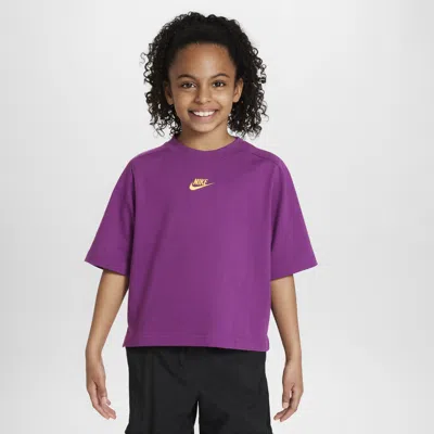 Shop Nike Sportswear Big Kids' (girls') Short-sleeve Top In Purple