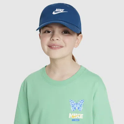 Shop Nike Club Kids' Unstructured Futura Wash Cap In Blue