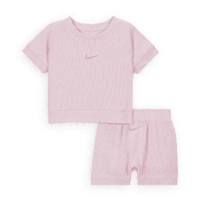 Shop Nike Readyset Baby Shorts Set In Pink