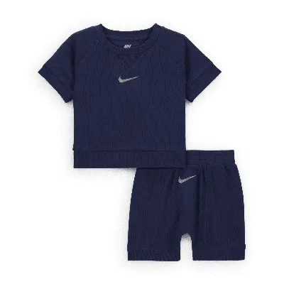 Shop Nike Readyset Baby Shorts Set In Blue