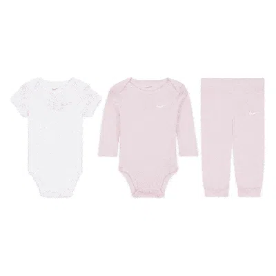 Shop Nike Essentials Baby (0-9m) 3-piece Bodysuit Set In Pink