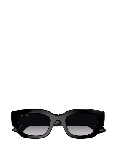 Shop Gucci Eyewear Rectangle Frame Sunglasses In Black