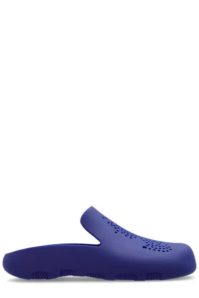 Shop Burberry Stingray Perforated Slip In Blue
