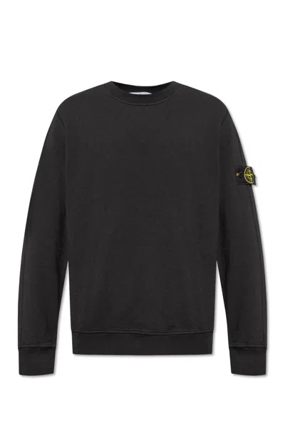 Shop Stone Island Sweatshirt With Logo In Black