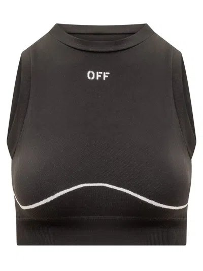 Shop Off-white Seamless Top In Black