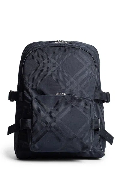 Shop Burberry Check-printed Jacquard Zipped Backpack In Black