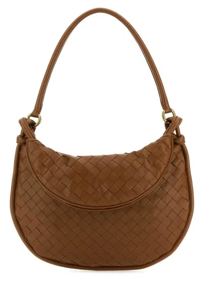 Shop Bottega Veneta Medium Gemelli Intrecciato Shoulder Bag In Brown