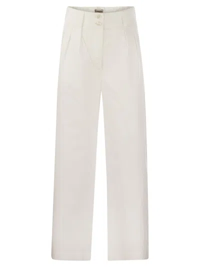 Shop Woolrich Cotton Pleated Trousers In Default Title