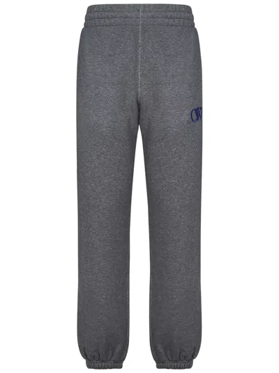 Shop Off-white Trousers In Grey/blue